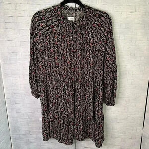 Zara Black and Red Floral Tunic